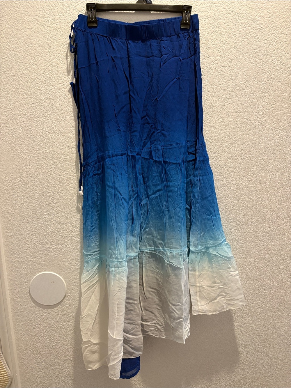 Karina Grimaldi Blue Ombre-to-White Maxi Skirt